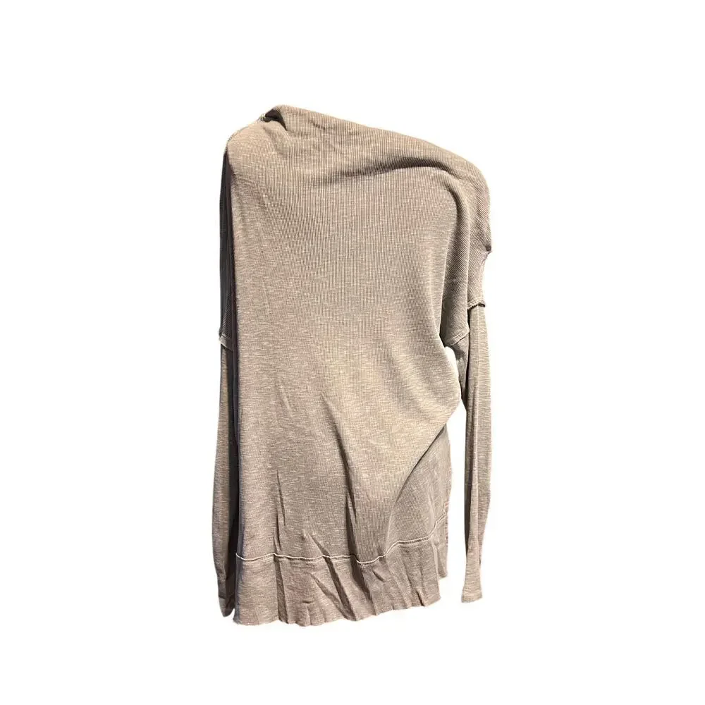 We the Free Get Together Gray Long Sleeve Off Shoulder Shirt. Size Small - Picture 2 of 7
